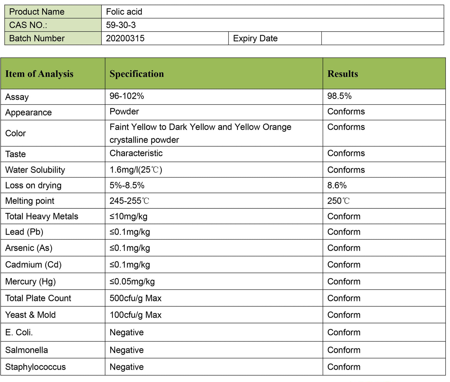 Folic Acid (Vitamin B9) 400mcg Tablets
